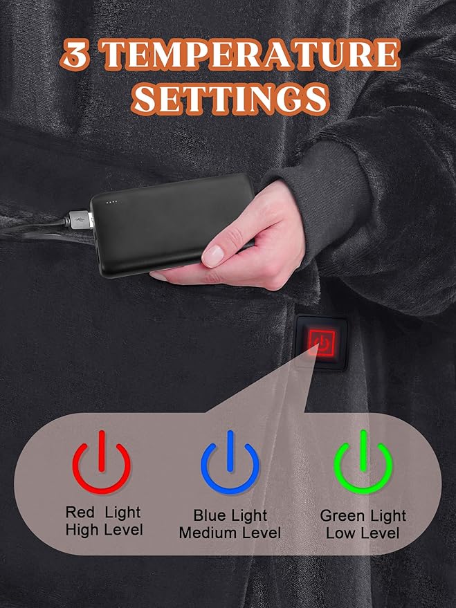 MAXEVE Heated Wearable Blanket Hoodie - Image 4