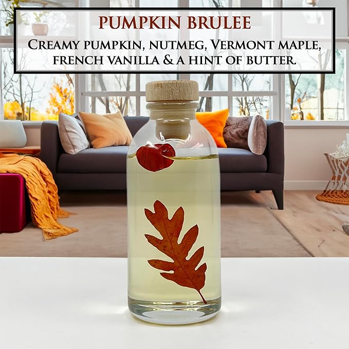 Urban Naturals Pumpkin Brulee Scented Sticks Reed Diffuser Oil Set | Fall & - Image 2