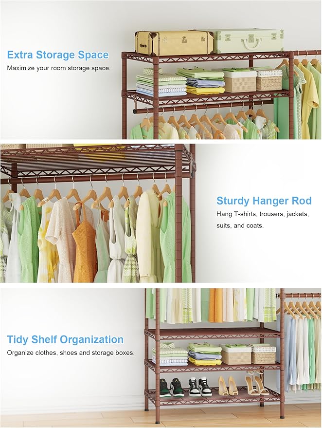 Ulif E11 Heavy-Duty Garment Rack, Metal Freestanding Clothes Rack and Closet - Image 6