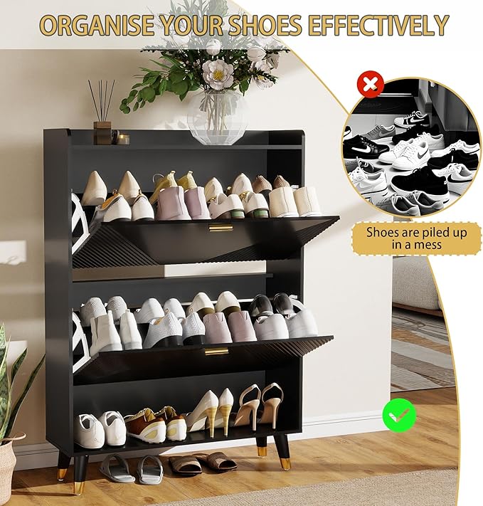 Shoe Cabinet Storage for Entryway, Modern Slim Hidden Shoes Rack Closet - Image 8