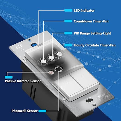 LIDER Humidity Sensor Switch and Motion Sensor Light Switch, PIR Sensor - Image 5