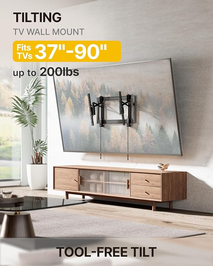 monTEK Heavy Duty Tilting TV Wall Mount Barckt - Image 2