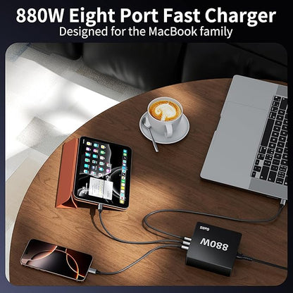 880W USB C Charger Block Charging Station 8 Port Fast Chager 140W PD PPS AVS - Image 6