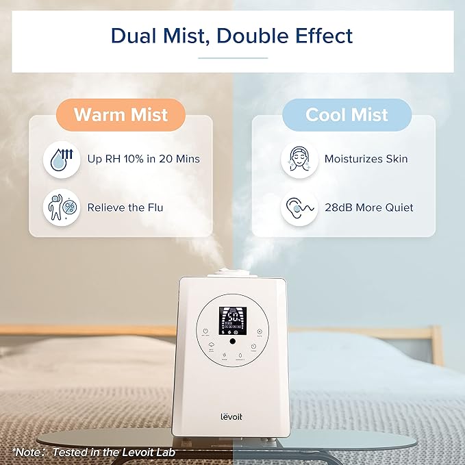 LEVOIT Humidifiers for Bedroom Large Room Home, 6L Warm and Cool Mist - Image 3