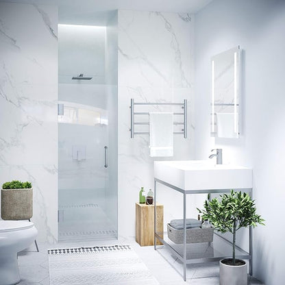 ANZZI 70" x 24" Frameless Shower Door in Brushed Nickel, Water Repellent Glass - Image 3