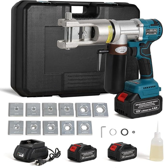 Electric Hydraulic Cable Lug Crimping Tool 8 AWG to 500 MCM Rechargeable by MMNZE