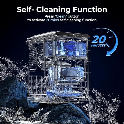 Kismile Crescent-Shaped Ice Maker Countertop, Self-Cleaning Portable Ice Machine - Image 5