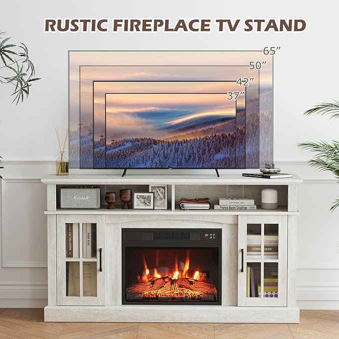 SIMOE Electric Fireplace TV Stand, 58 Inch Modern Console - Image 5