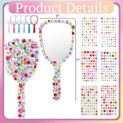 24 Pcs Handheld Mirror DIY Decorate Your Own Mermaid Princess Mirror for Princess Birthday Party Favors Crafts Mermaid Game Decorations Supplies