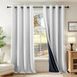 Beauoop White 100% Blackout Curtains 84 Inch Long 2 Panels by Beauoop