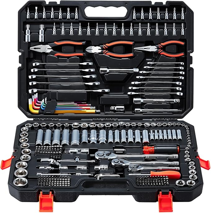 VEVOR Mechanics Tool Set, 314-Piece Mechanic Tool Kit, 1/4 in, 3/8 in, and 1/2 by VEVOR