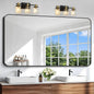 Black Bathroom Mirror, 66x36 inch Aluminum Metal Frame Rectangular Vanity Mirror by WelcometoCIVENO
