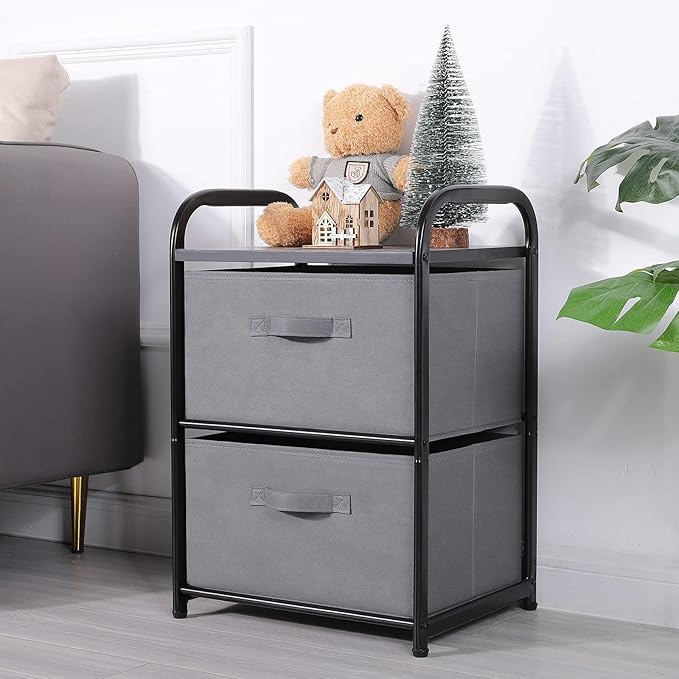 Dresser for Bedroom with 2 Drawers, Wide Chest of Drawers, Fabric Dresser - Image 7