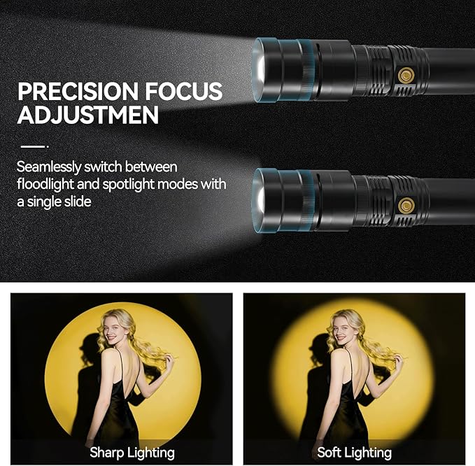 WELLMAKING 40W LED Photography Flashlight Optical Glass Lenses, 7800mAh - Image 3