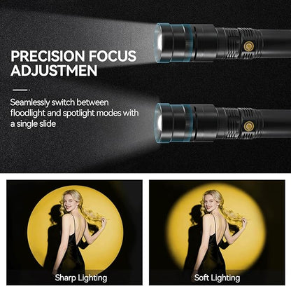 WELLMAKING 40W LED Photography Flashlight Optical Glass Lenses, 7800mAh - Image 3