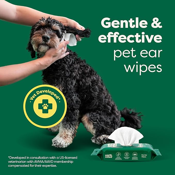 Earth Rated Vet-Developed Pet Ear Wipes, Hypoallergenic Cleaner - Image 4