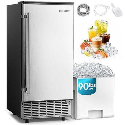 EUHOMY 15" W Commercial Under Counter Ice Maker Machine, 90 Lb/Day by EUHOMY
