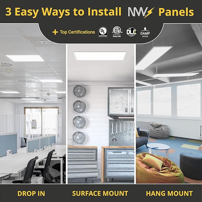 NUWATT 20 Pack 2x2 LED Flat Panel Lighting, Drop Ceiling Light Wattage - Image 8