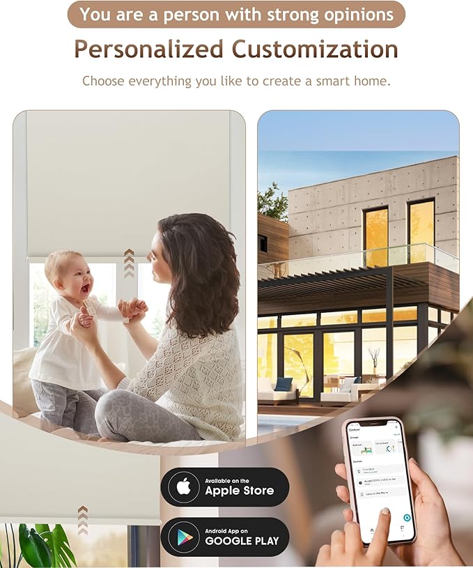 Kincmo Motorized Blinds with Remote, 100% Blackout Motorized Roller Shades Work - Image 2