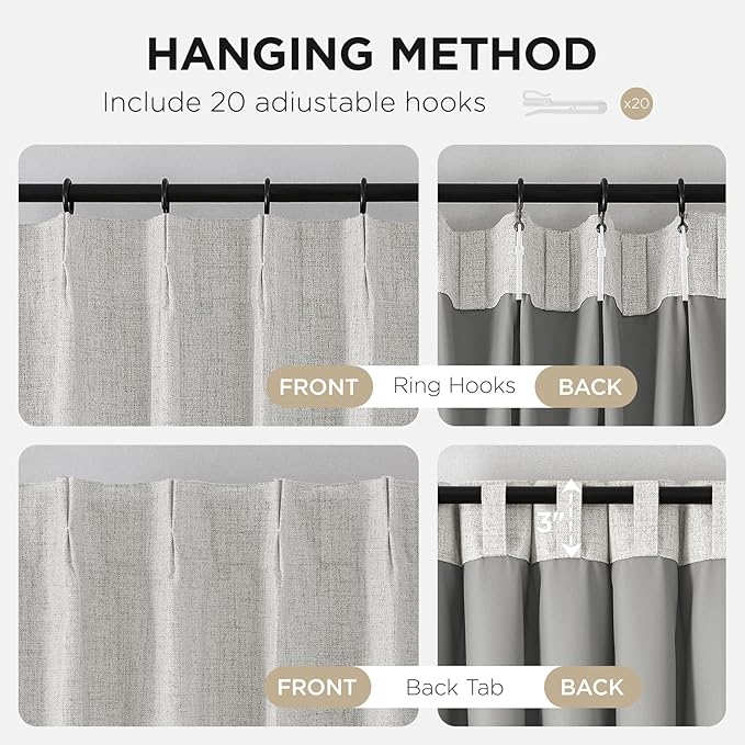 Joydeco Pinch Pleated Curtains - Image 4