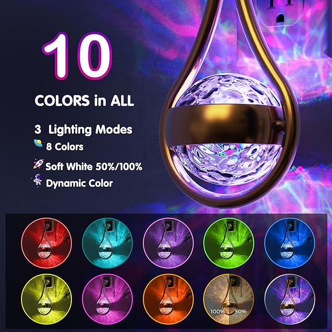 L LOHAS LED Night Lights Plug Into Wall: Star Projector RGB Night Light - Image 7