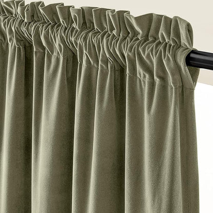 Lazzzy Velvet Blackout Curtains Thermal Insulated Room Window Drapes Super Soft - Image 2