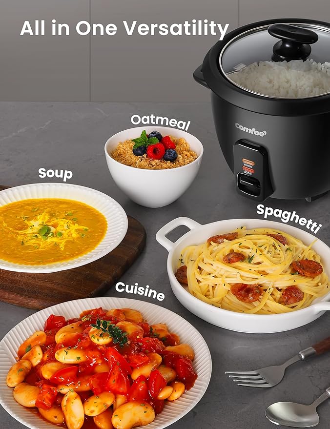 COMFEE' Rice Cooker, 6-Cup Cooked/3-Cup Uncooked, Removable Non-Stick Bowl - Image 7