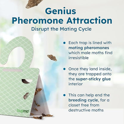 BugMD Clothes & Pantry Moth Traps – Sticky Glue Pheromone-Based Repellent - Image 7
