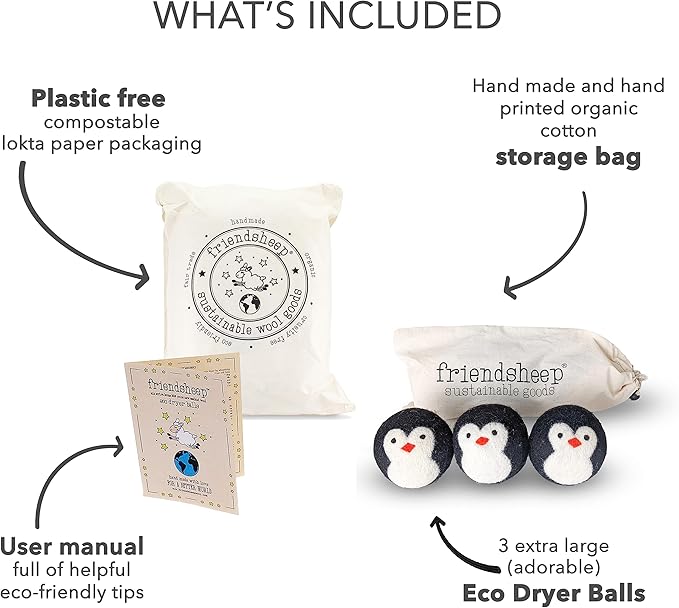 Friendsheep Wool Dryer Balls, Organic Reusable Fabric Softener Alternative - Image 2