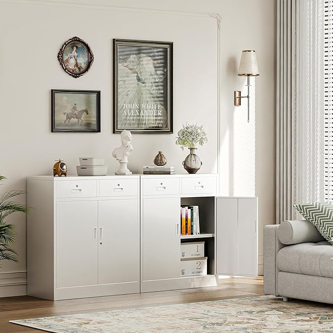 Metal Storage Cabinet with 2 Drawers 36" H - Image 9