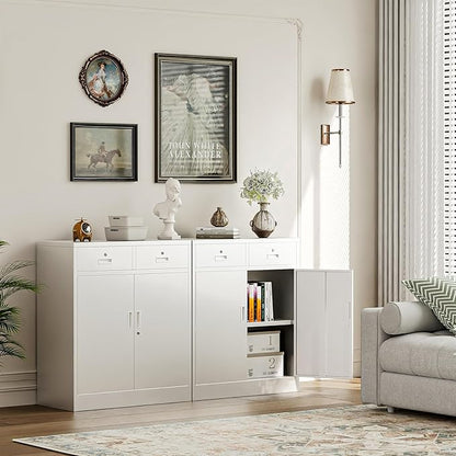 Metal Storage Cabinet with 2 Drawers 36" H - Image 9