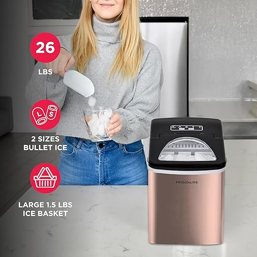 Frigidaire EFIC117-SSCOPPER-COM Stainless Steel Ice Maker, 26lb per Day - Image 3