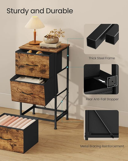 SONGMICS Dresser for Bedroom, Chest of Drawers, 3 Non-Woven Fabric Drawers - Image 6