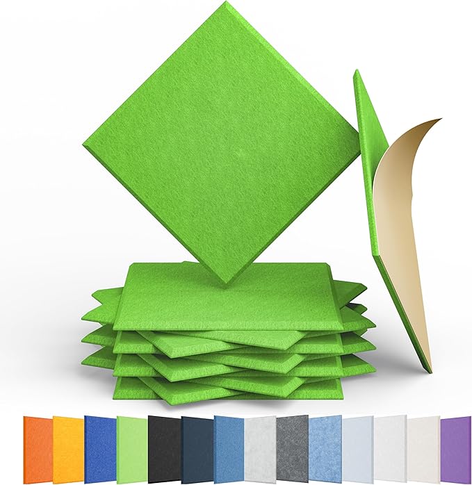 Amantech 12 Pack Acoustic Panels Self Adhesive Sound Proof Foam, High Density by Amantech