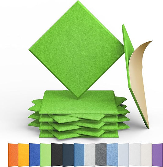 Amantech 12 Pack Acoustic Panels Self Adhesive Sound Proof Foam, High Density by Amantech