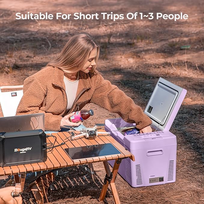 BougeRV Purple 23Quart Portable Refrigerator, 12 Volt Fridge 22L, Portable - Image 6