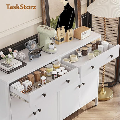 Metal Storage Cabinet with Drawer and Adjustable Shelf, 35.4" H Coffee Bar - Image 7