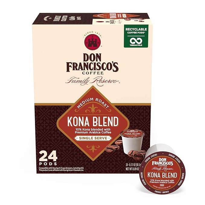 Don Francisco's Kona Blend Coffee Pods, Medium Roast, Compatible by DonFranciscosCoffee