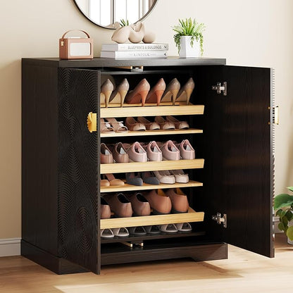 Vlsrka Shoe Cabinet Storage for Entryway, 6-Tier Rotating Shoe Cabinet - Image 8
