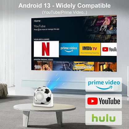 Mini Portable Projector with WiFi and Bluetooth, Built-in Apps Smart Projector - Image 3