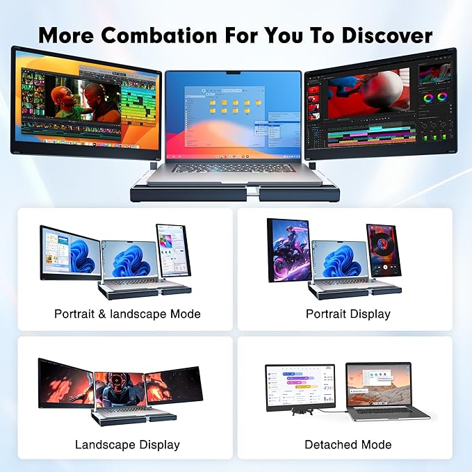2025 New Upgraded Laptop Screen Extender Portable Monitor, 1080P FHD IPS Screen - Image 5