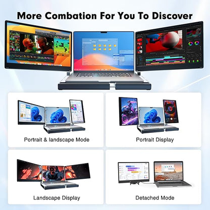 2025 New Upgraded Laptop Screen Extender Portable Monitor, 1080P FHD IPS Screen - Image 5