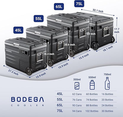 BODEGACOOLER 12 Volt Car Refrigerator, 68Quart Camping Fridge, RV Portable - Image 9