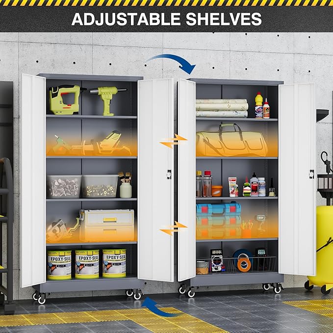 Metal Rolling Storage Cabinet-74.6” Tall Steel File Cabinets - Image 4