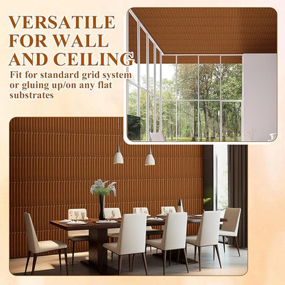 Nuanchu 32 Pcs 3D Slat Wall Panels 12 x 12 Inch PVC Fluted Textured Panel - Image 6
