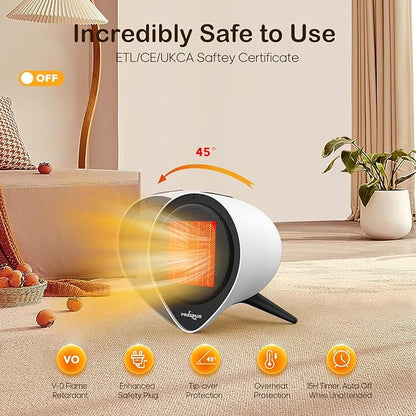 Small Ceramic Heaters for Indoor Use, 1500W PTC Electric Heating - Image 2