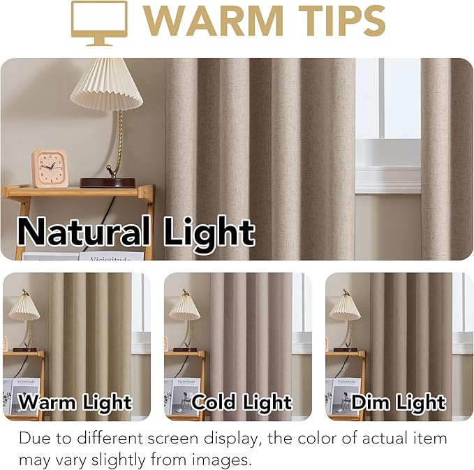 H.VERSAILTEX Linen Curtains 100% Blackout Curtains - Image 4