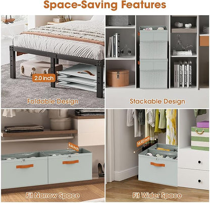 2 Pack Shoe Organizer for Closet, Foldable Shoe Storage Organizer - Image 5