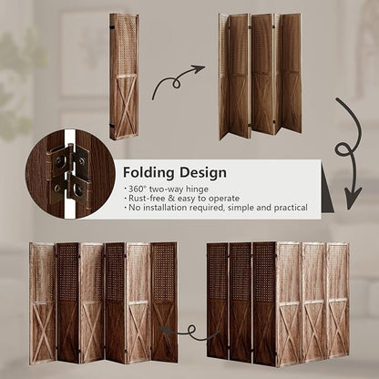 ALeesing 6 Panel Pegboard Room Divider, 5.6Ft Pegboard Display Folding Privacy - Image 7