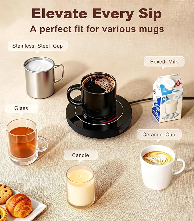 Kepwam Coffee Mug Warmer for Desk, 3-Temp Fast Heating Cup Warmer - Image 6